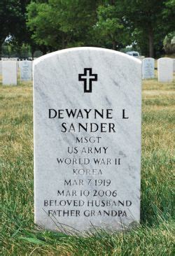 Dewayne L Sander M Morial Find A Grave