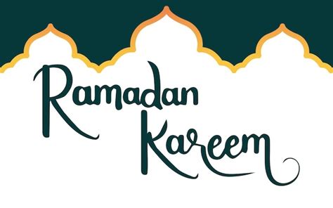 Saludo De Ramadán Kareem Con Hermosas Letras Con Silueta De La Mezquita