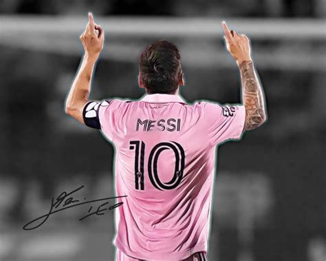 Lionel Messi Goal Celebration Signed Photo Autograph Print Poster Wall ...