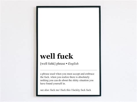Fuck Definition Decor Fuck Definition Art Office Wall Art Funny Office Art Funny Work