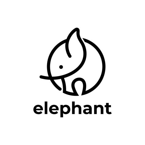 Elephant line art style logo design, Elephant logo design inspiration, Elephant outline logo ...