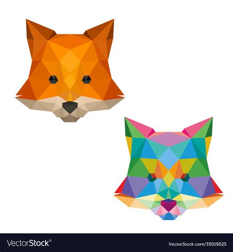 Fox face with polygonal geometric style Royalty Free Vector