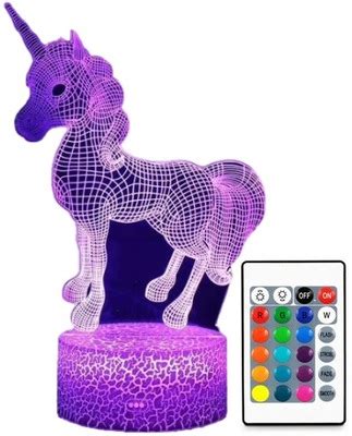 LAMPKA LED owa JEDNOROŻEC UNICORN 30 cm LAMPA 3D 7668688503