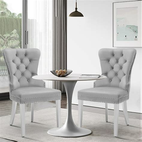 Foredo Velvet Dining Chairs Set Of 2 Modern Upholstered Wingback