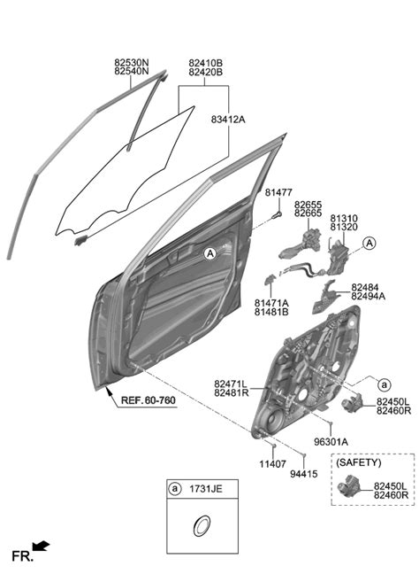 82530K0000 Genuine Kia Run Assembly Fr Dr WDO G