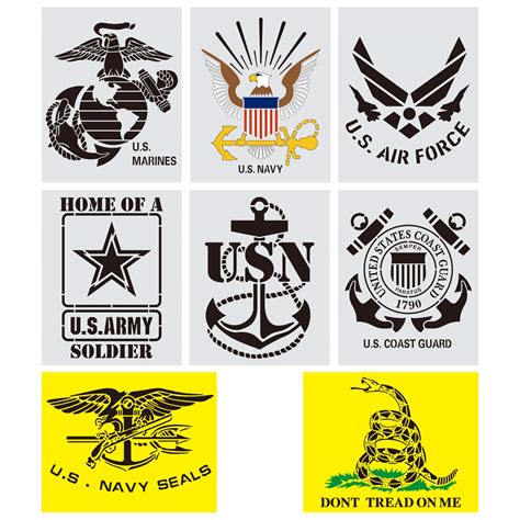 Pack X Inch American Star Stencil Military Series Stencil