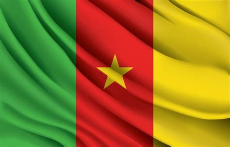 Premium Vector Cameroon National Flag Waving Realistic Vector