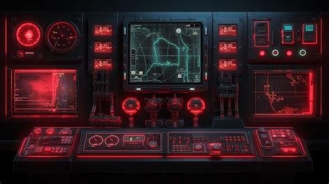 Una Pantalla De Computadora Con Luces Rojas Y Un Mapa Del Juego Foto