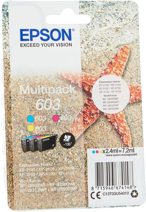 Epson Starfish Genuine Multipack Colours Ink Cartridges Amazon