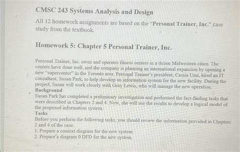 Solved Cmsc Systems Analysis And Design All Homework Chegg