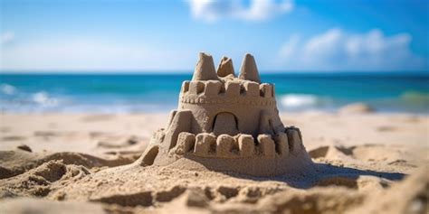 Premium AI Image | A sand castle on a beach