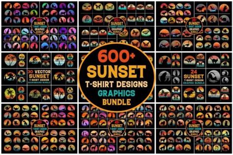 Sunset Retro Vintage T Shirt Graphics Bundle Bundle Creative Fabrica