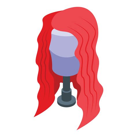 Red Wig Icon Isometric Style 15689907 Vector Art At Vecteezy