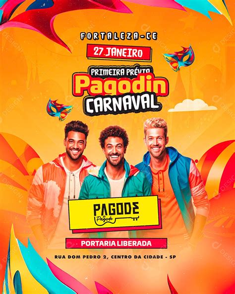 Flyer Carnaval Primeira Pr Via Pagodin Carnaval Pagode Do Pagode Social