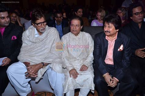 Amitabh Bachchan Pankaj Udhas Anup Jalota At The Launch Of Sumeet