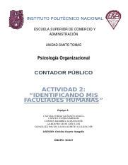 U A Identificando Mis Facultades Humanas Equipo Docx Instituto