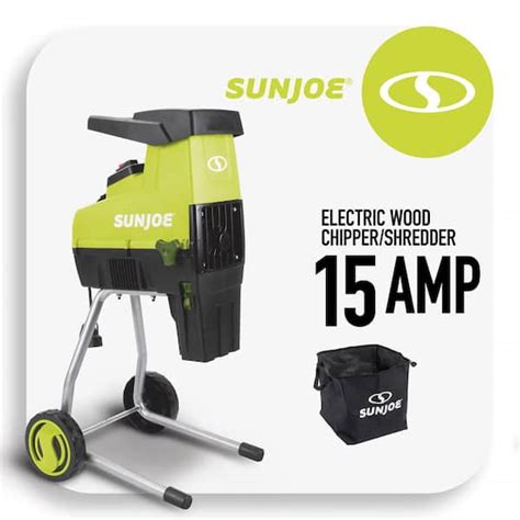 Sun Joe 15 1 6 In Cutting Diameter Electric Silent Wood Chipper