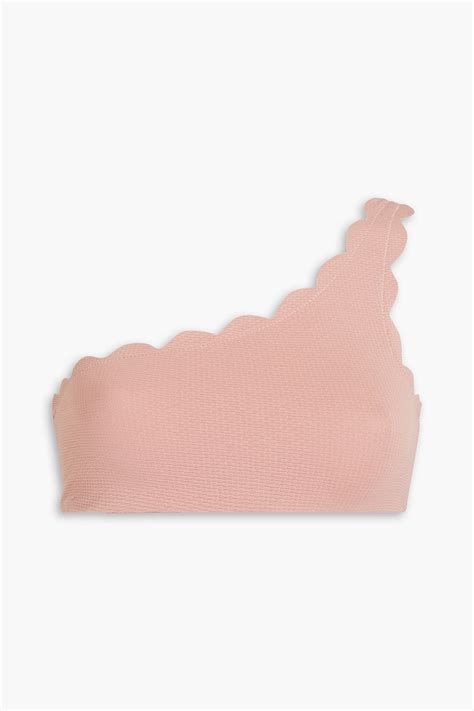 Marysia Net Sustain Santa Barbara Scalloped Recycled Seersucker Bikini Top In Antique Rose