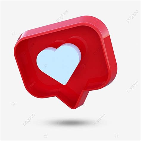 Like Instagram 3d Red Social Media Heart PNG Transparent Clipart