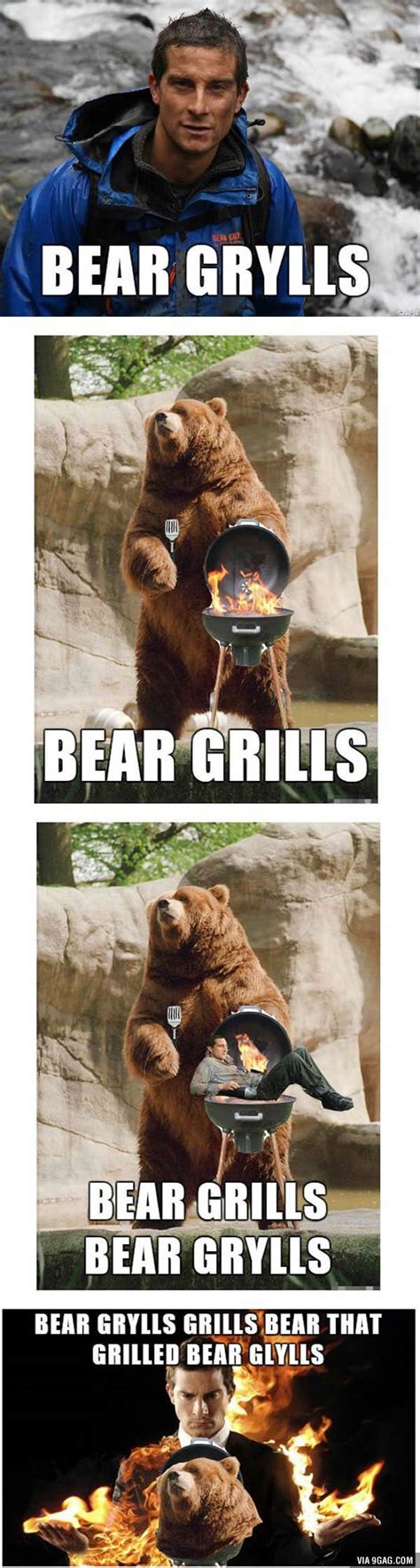 Bear Grylls - Meme | Bear grylls, Bear puns, Funny pictures