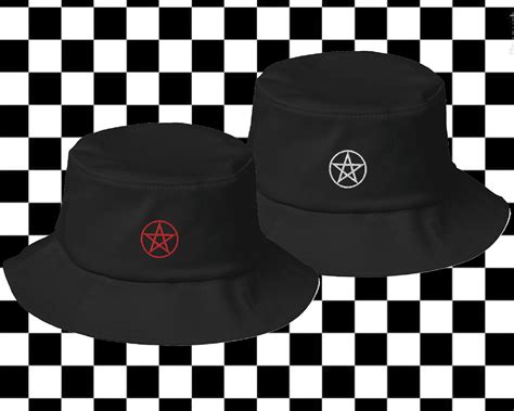 Bucket Hat Aesthetic Hat Pentagram Bucket Hat Goth Y2k Etsy