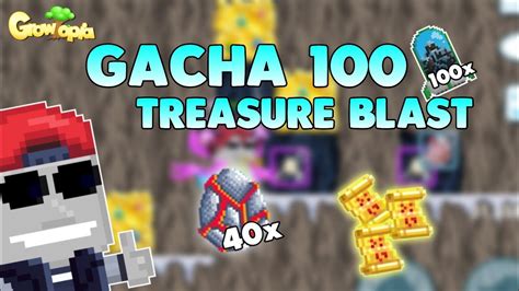 Gacha 100 Treasure Blast🏔️ Gacha Profit💵 Growtopia Youtube