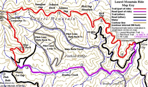 Map of the Laurel Mountain Ride