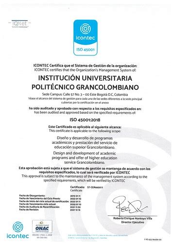 45001 22 politecnico grancolombiano 1 Politécnico Grancolombiano