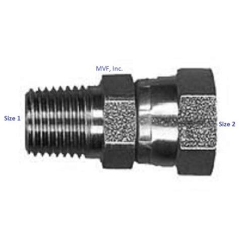 14 Male Npt X 38 Female Npsm Pipe Swivel Straight Adapter Steel