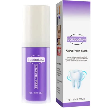 Roxo Dentífrico Clareamento Dentes Limpeza Manchas Limpeza Oral