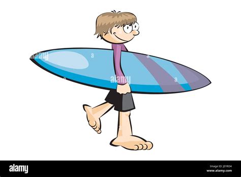 Surfer Isolated On White Conceptual Vector Illustration Stock Vector