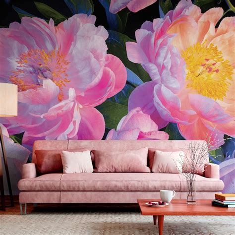 Floral Wall Mural Etsy