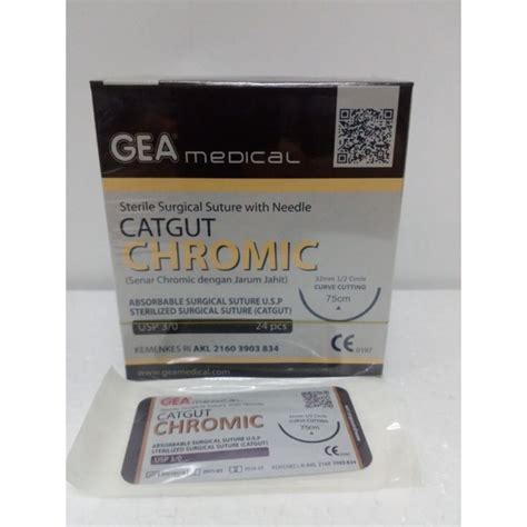 Jual Gea Catgut Chromic 2 0 Jarum 3 0 Jarum Shopee Indonesia