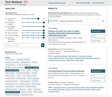 jstor text analyzer introduction  digital humanities