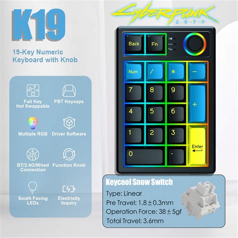 Keycool K bàn phím số Mechanical Numpad Gasket Mount Hot Swappable Bluetooth GHz Wired