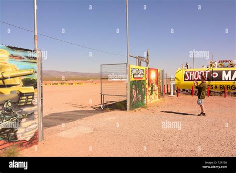 Gas station and road attraction on the road between Kingman, Arizona ...