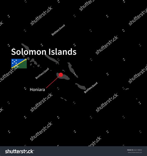 Detailed Map Solomon Islands Capital City Stock Vector (Royalty Free ...