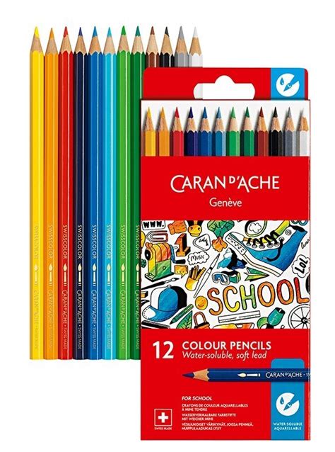 Crayons De Couleur Aquarellables Etui De 12 Papeterie Facile