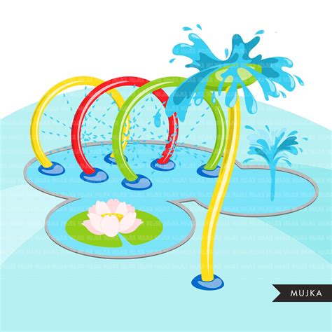 Splash Pad park clipart Bundle, build your own park with kids, outdoor ...