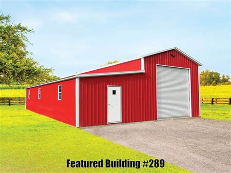 Vertical Roof 35x50x13 8 Metal Garage With Lean To Mid America Steel