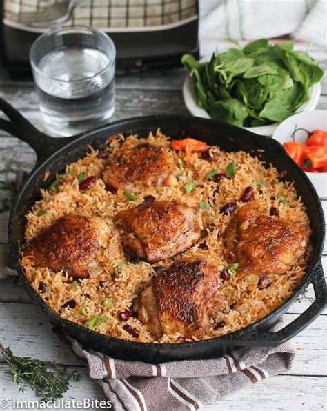 One Pot Caribbean Jerk Chicken And Rice Immaculate Bites