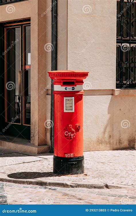 Retro Post Box Of Ctt Correios De Portugal In Lisbon Portugal Ctt Is