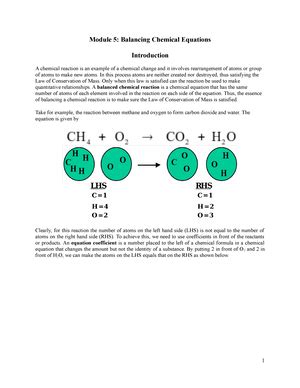 Module Classifying Chemical Reactions Module Classifying