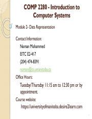 Module 2 Data Representation 2 Pdf COMP 2280 Introduction To