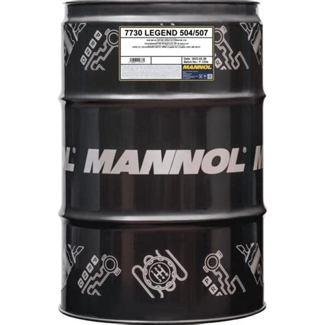 Синтетическое моторное масло MANNOL LEGEND 504/507 0W30 208 л 7730208 ...