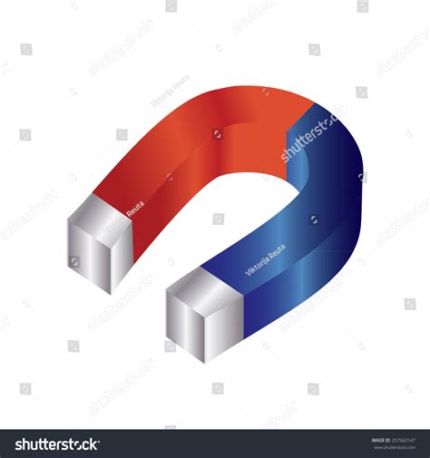 Blue Red Horseshoe Magnet Vector Isolated Stock Vector Royalty Free