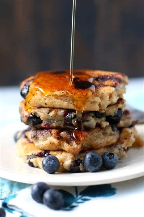 Vegan Blueberry Oatmeal Pancakes The Pretty Bee