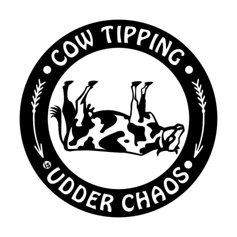 Cow Tipping Is Udder Chaos Funny Pun Clipart Vector Graphics Etsy In