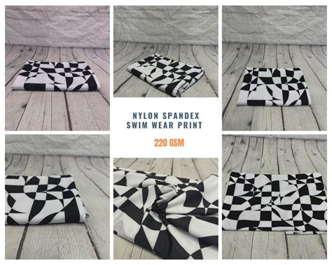 Way Stretch Print Nylon Spandex Fabric By The Yard Tricot Swim Wear Bikini Active Wear