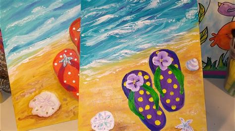 Summer Flip Flop Painting Part One Advanced Youtube